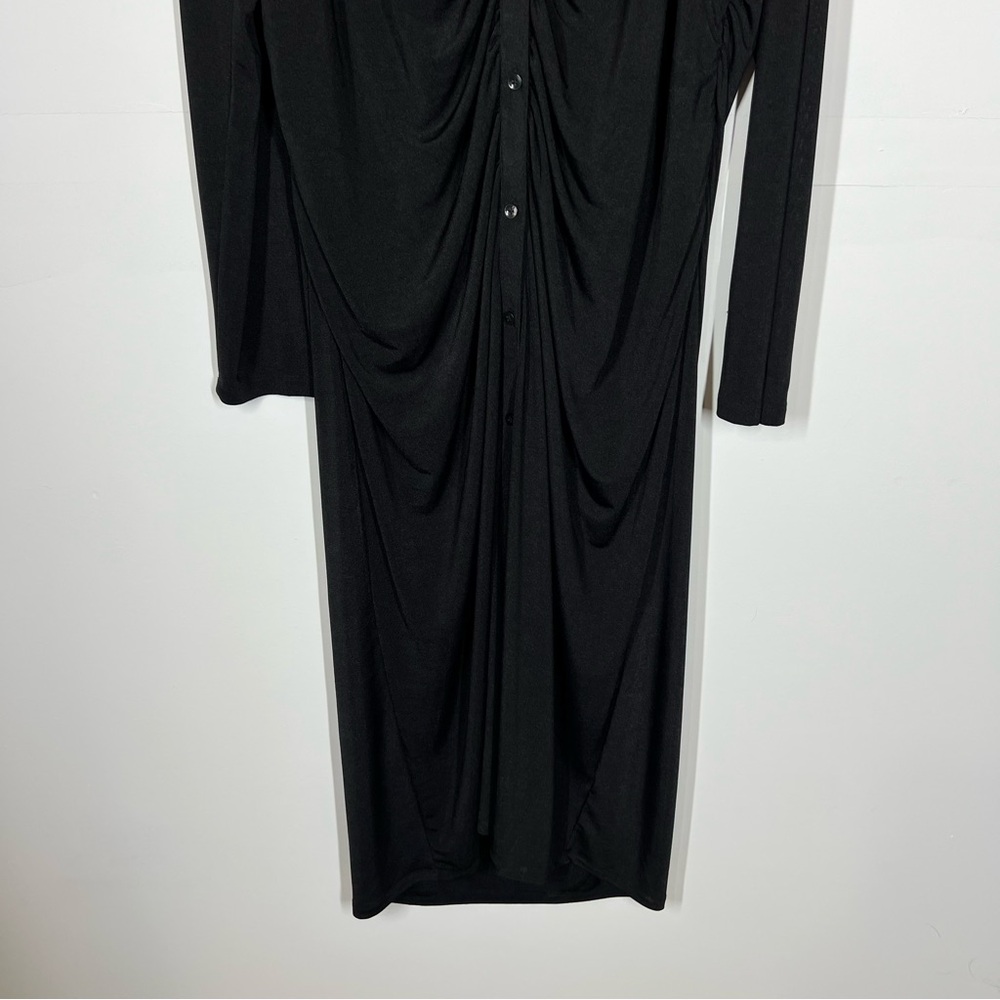 GOOD AMERICAN Black Button-Down Midi Dress - Picture 7 of 11